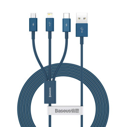 Baseus USB 3-in-1 Cable - Blue