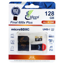 Vicco Man Final 600x  Micro SDXC with Adapter All-in-One  - 128GB