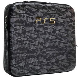 PlayStation 5 Hard Case - Black and Grey Camouflage