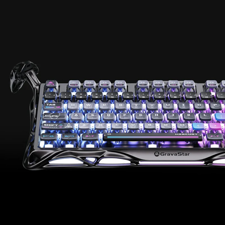 خرید کیبورد GravaStar Mercury K1 Pro - بی‌سیم - سوییچ مکانیکی خطی با قابلیت تعویض سریع - نسخه ویژه Cyberpunk
