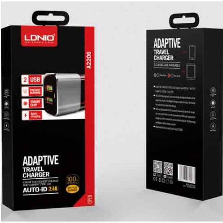 خرید شارژر مسافرتی LDNIO - دو پورت خرید شارژر مسافرتی LDNIO - دو پورت