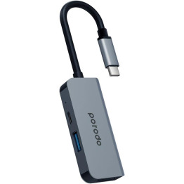 Porodo Aluminum 3-in-1 USB-C Hub