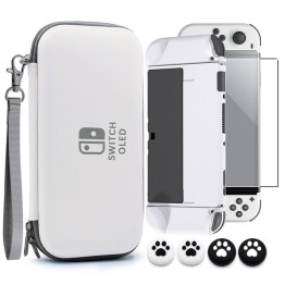 VGBUS 7-in-1 Accessory Case for Nintendo Switch OLED - White/Black