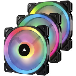 Corsair LL120 RGB Dual Light Loop PWM Fan - 3Pk with Lighting Node Pro