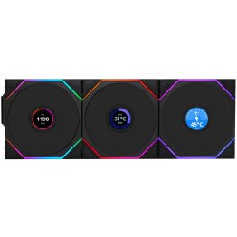 Lian Li UNI Fan TL LCD Wireless 120-Triple Pack Reverse Blade - Black