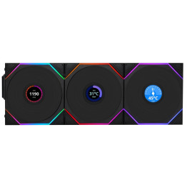 Lian Li UNI Fan TL LCD Wireless 120 -Triple Pack - Black