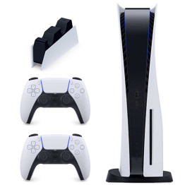 PS5 + 2 Dualsense Controllers + PS5 Charge Station Bundle