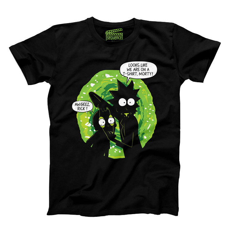 خرید تیشرت ونگارد - طرح Rick and Morty on a T-Shirt - سیاه - سایز XXL