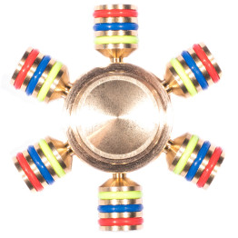 Fidget spinner with six blades