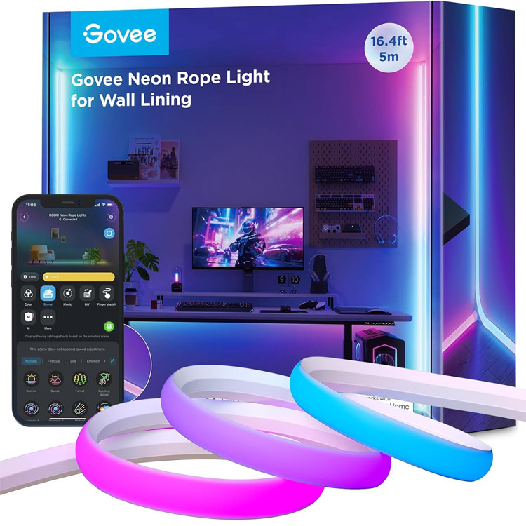 خرید لامپ هوشمند نواری GoVee Neon برای کنج دیوار - پنج متر